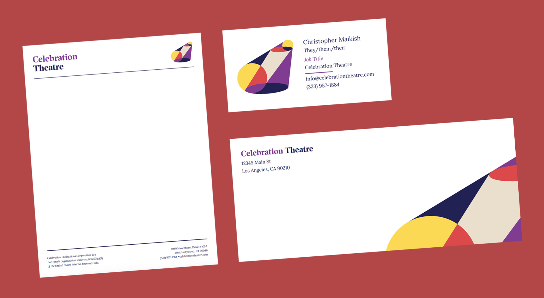 An upbeat rebrand for Celebration Theatre, the oldest LGBTQ+ theatre in Los Angeles, CA.